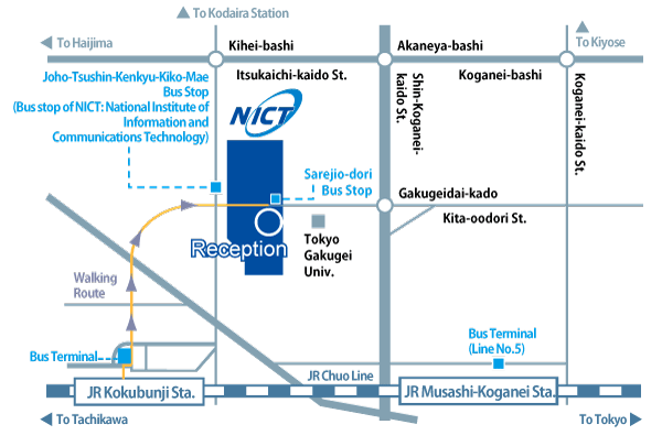 Access map to NICT Headquarters