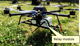 Fig. 4 Relay module installed on a multi-rotor drone.