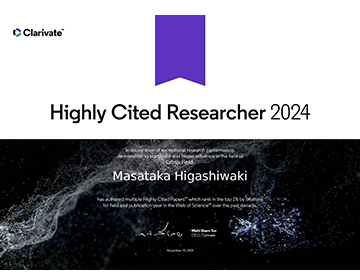 Highly Cited Researcher 2024証書